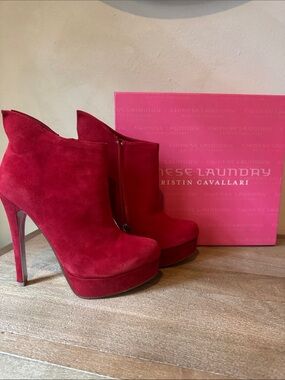 Chinese Laundry Crimson Suede Platform Ankle Booties